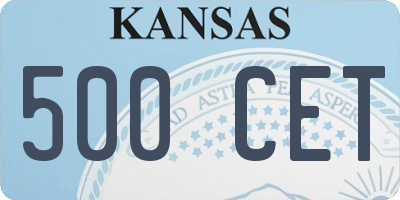 KS license plate 500CET
