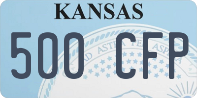 KS license plate 500CFP