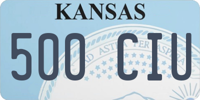 KS license plate 500CIU