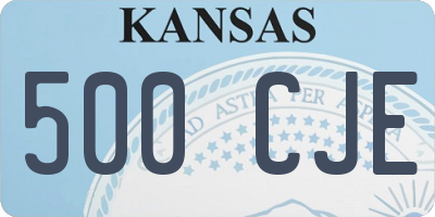 KS license plate 500CJE