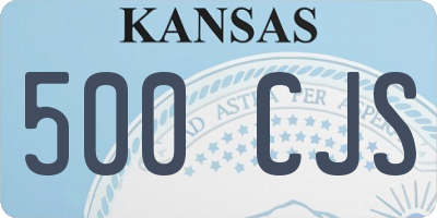 KS license plate 500CJS