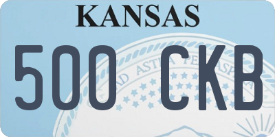 KS license plate 500CKB