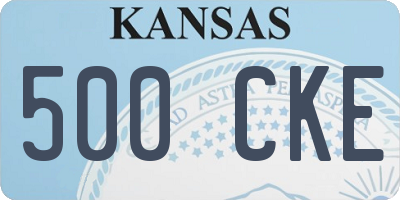 KS license plate 500CKE