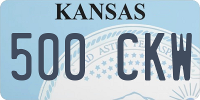 KS license plate 500CKW