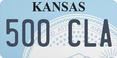 KS license plate 500CLA