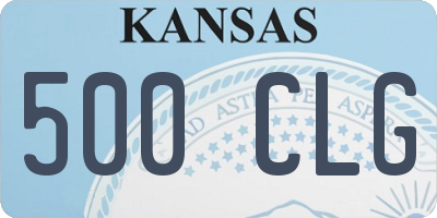 KS license plate 500CLG