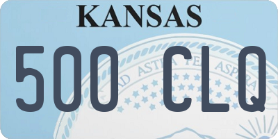 KS license plate 500CLQ