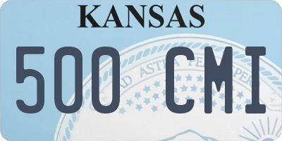 KS license plate 500CMI