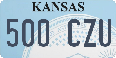 KS license plate 500CZU