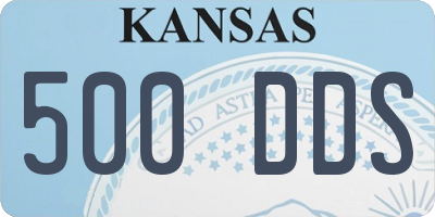 KS license plate 500DDS