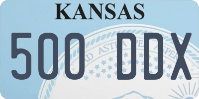 KS license plate 500DDX