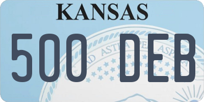 KS license plate 500DEB