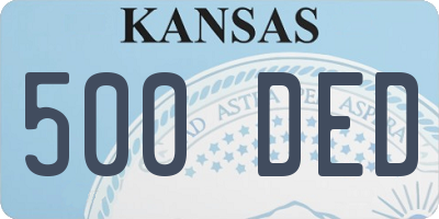 KS license plate 500DED