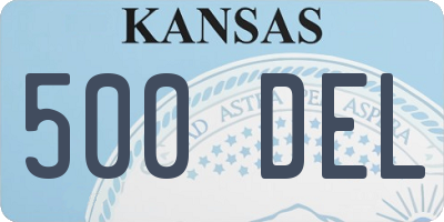 KS license plate 500DEL