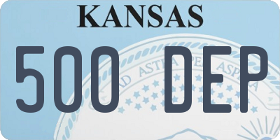 KS license plate 500DEP