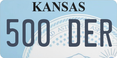 KS license plate 500DER