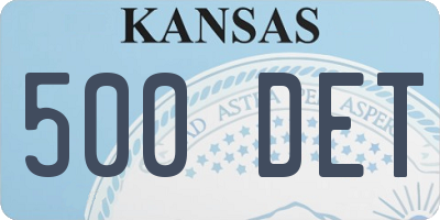 KS license plate 500DET
