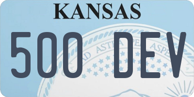 KS license plate 500DEV