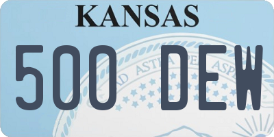 KS license plate 500DEW