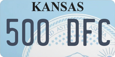 KS license plate 500DFC