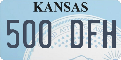 KS license plate 500DFH
