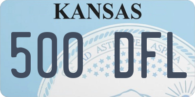 KS license plate 500DFL
