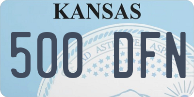 KS license plate 500DFN