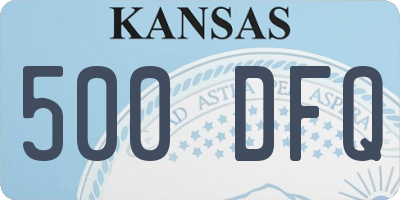 KS license plate 500DFQ