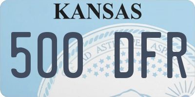 KS license plate 500DFR