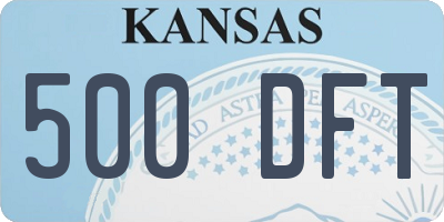KS license plate 500DFT