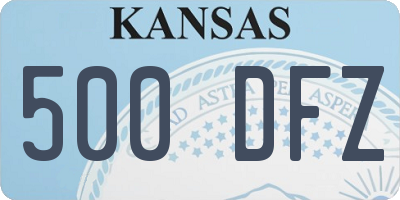KS license plate 500DFZ