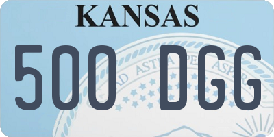 KS license plate 500DGG