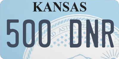 KS license plate 500DNR