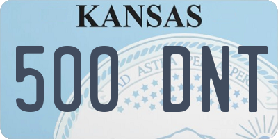 KS license plate 500DNT
