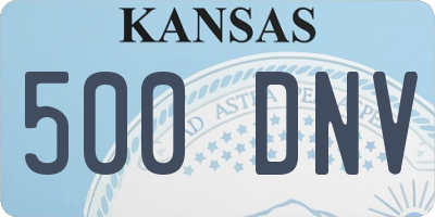 KS license plate 500DNV
