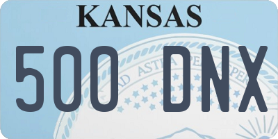 KS license plate 500DNX
