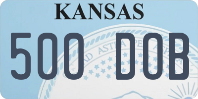 KS license plate 500DOB