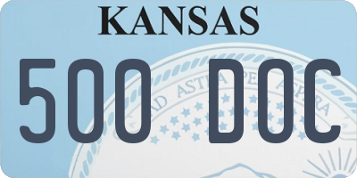 KS license plate 500DOC