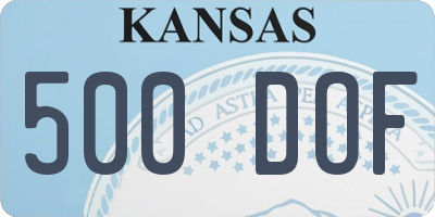 KS license plate 500DOF