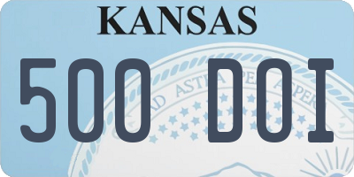 KS license plate 500DOI