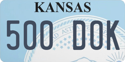 KS license plate 500DOK