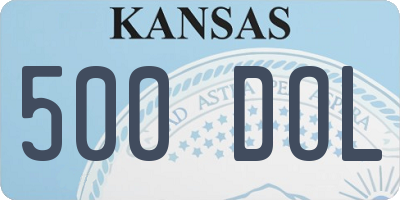 KS license plate 500DOL