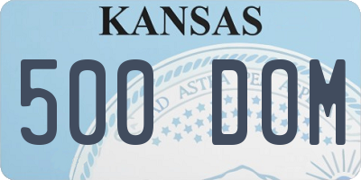 KS license plate 500DOM