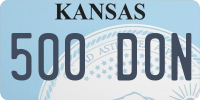 KS license plate 500DON