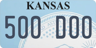 KS license plate 500DOO