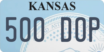 KS license plate 500DOP
