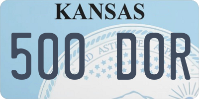 KS license plate 500DOR