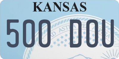 KS license plate 500DOU