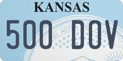 KS license plate 500DOV