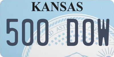 KS license plate 500DOW